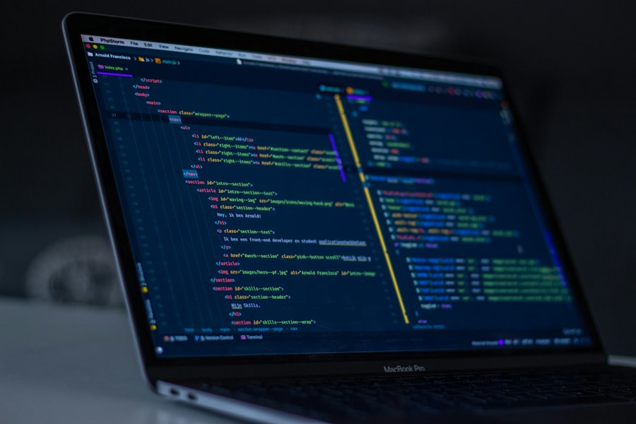 Code on a developer screen during a sprint