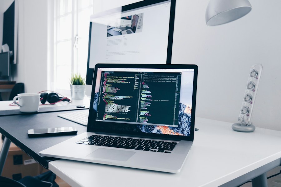 Documented code on a laptop